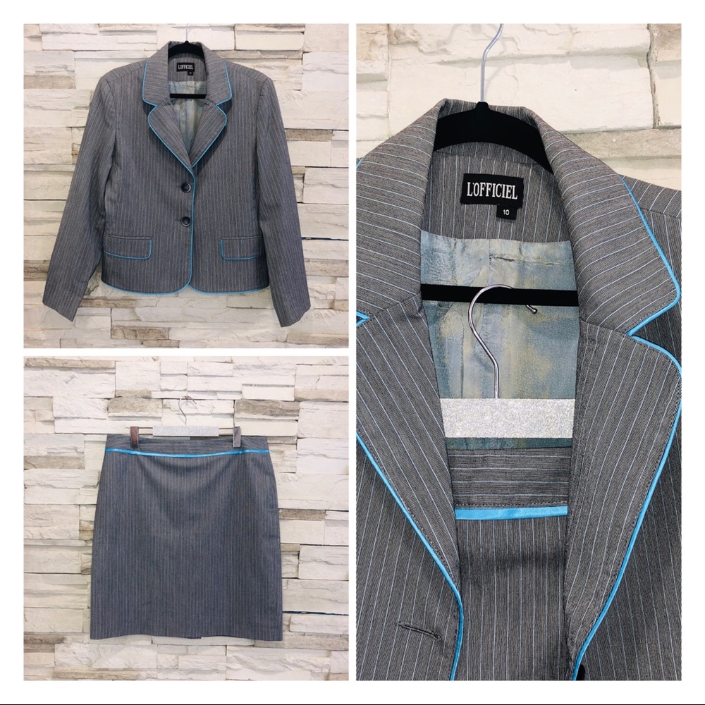 L’OFFICIEL/ WOMEN’S PINSTRIPED SUIT